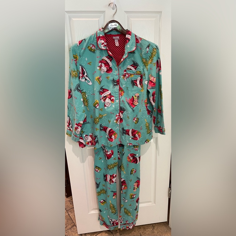 Target Red Pink and Aqua Green Flannel Holiday Pajama Set XXL